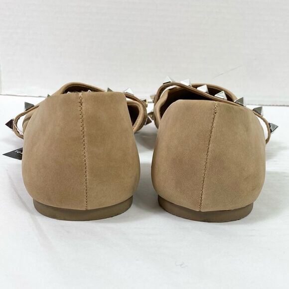 9WW Torrid Tan Faux Leather D’Orsay Studded Pointed Toe Ballet Flats - Picture 3 of 6